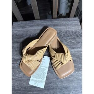 NWT The Drop Ida Bow Flat Sandal Doe Tan Slide Vacation Beach Resortwear WMS 6
